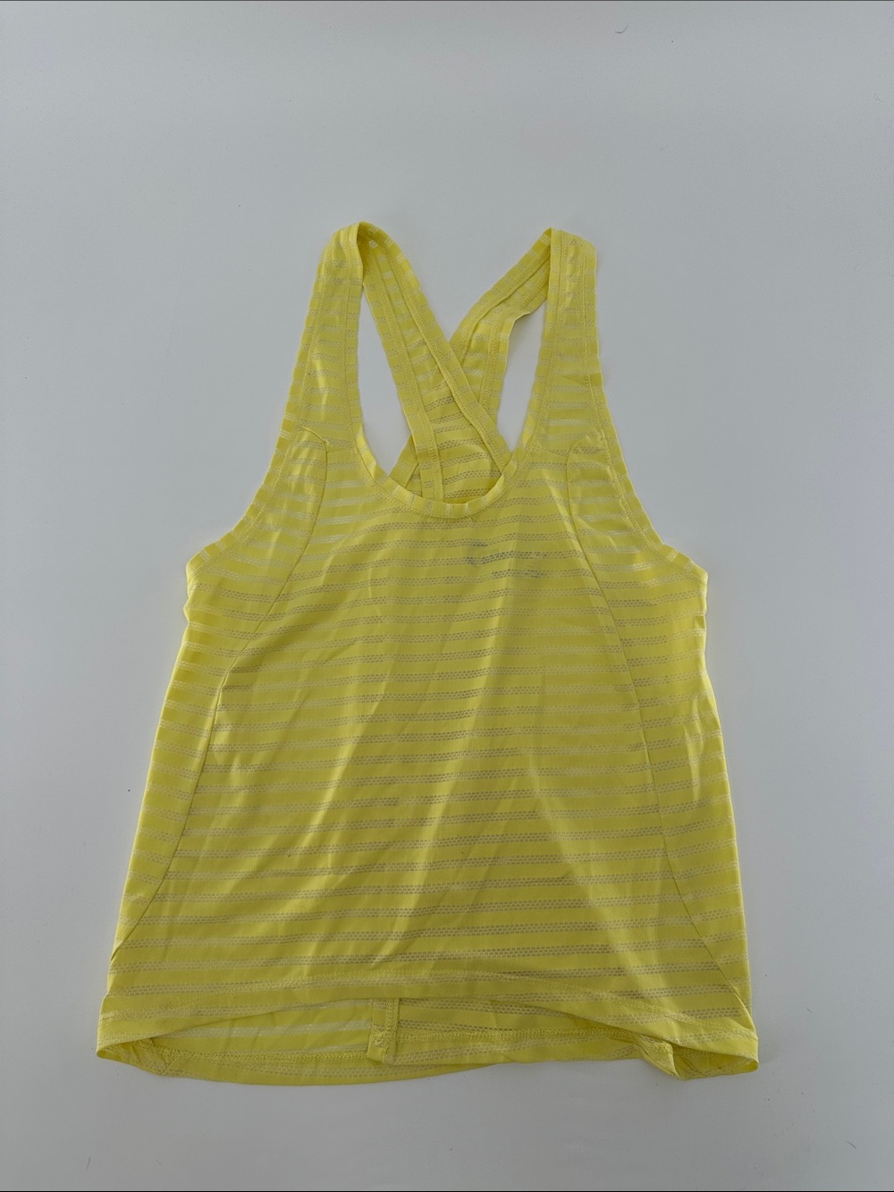 ZYIA Bright Yellow Striped Split Back Tank